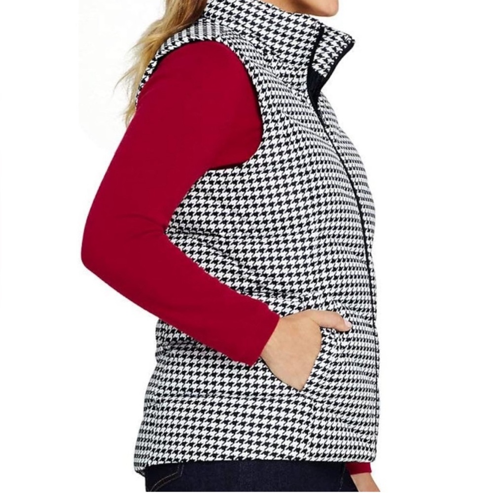 NWT Lands End quilted houndstooth puffer vest. Sz Medium - Picture 2 of 12